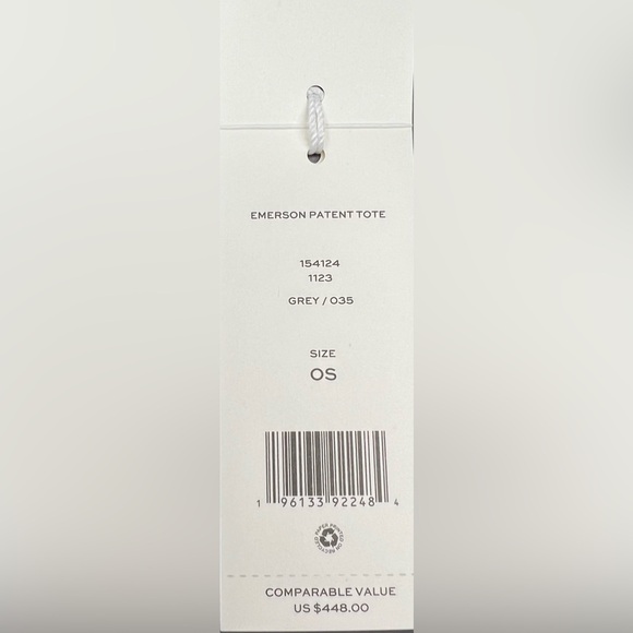 Tory Burch Large Patent Leather Emerson Tote & Continental Wristlet Wallet Grey - Picture 8 of 12